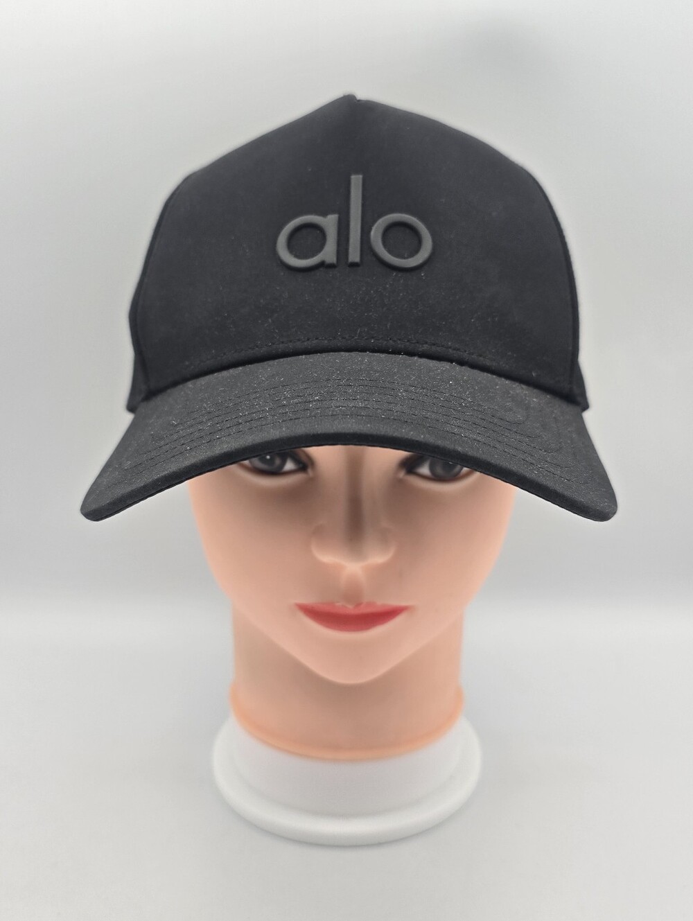 ALO Black Logo Breathable Adjustable Hat